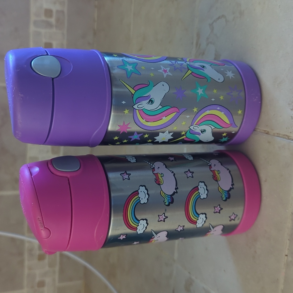 2 Thermos Funtainer 12 oz Water Bottles